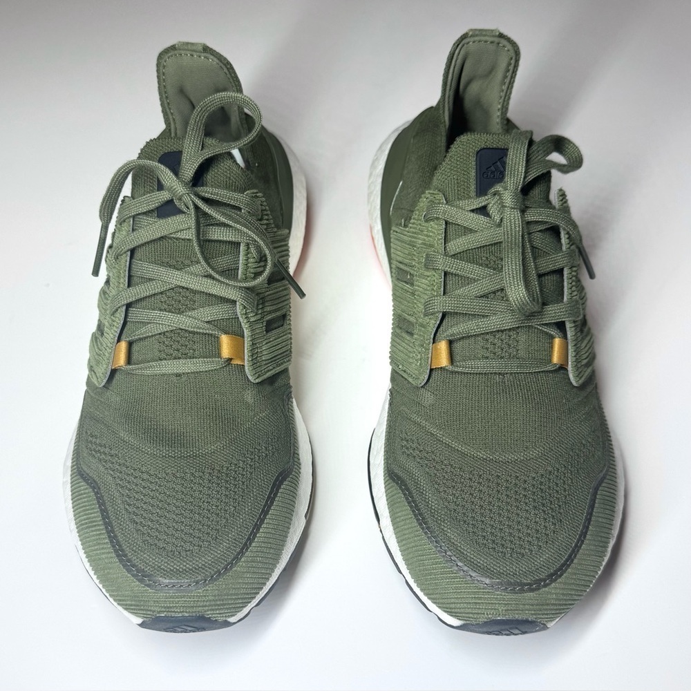 Adidas Men's UltraBoost 22 Olive Green Athletic Running Shoes Size- 8 - Picture 2 of 9